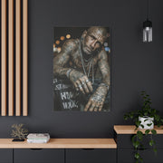 Tattooed Man Street Noir Portrait Wall Art & Canvas Print