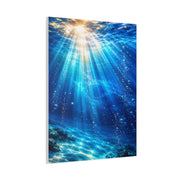 Sunlit Underwater Light Rays Ocean Scene Wall Art & Canvas Print