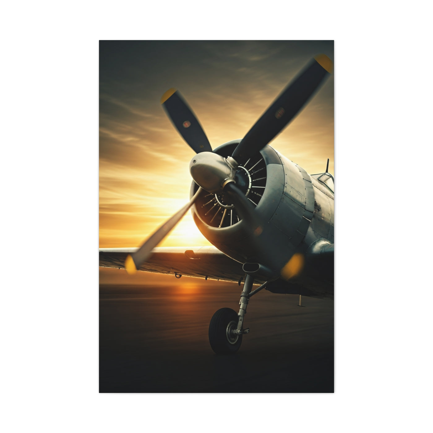 Propeller Power at Golden Hour Wall Art & Canvas Prints