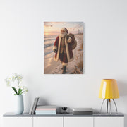Coastal Santa at Sunrise Wall Art & Canvas Print