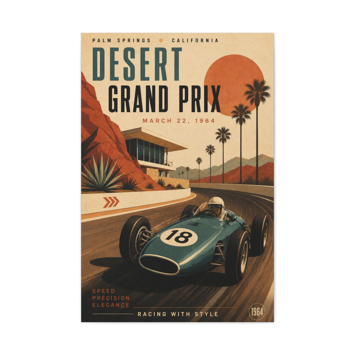 Desert Grand Prix Motorsport Sports Wall Art & Canvas Print