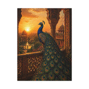 Mughal Palace Sunset Peacock Wall Art & Canvas Print