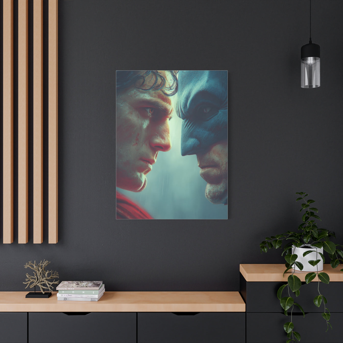 Batman vs Superman Intense Close-Up Poster Wall Art & Canvas Print