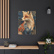 Patchwork Textile Fox Folk Art Wall Art & Canvas Print