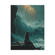 Golden Moon Ocean Silhouette Wall Art & Canvas Print
