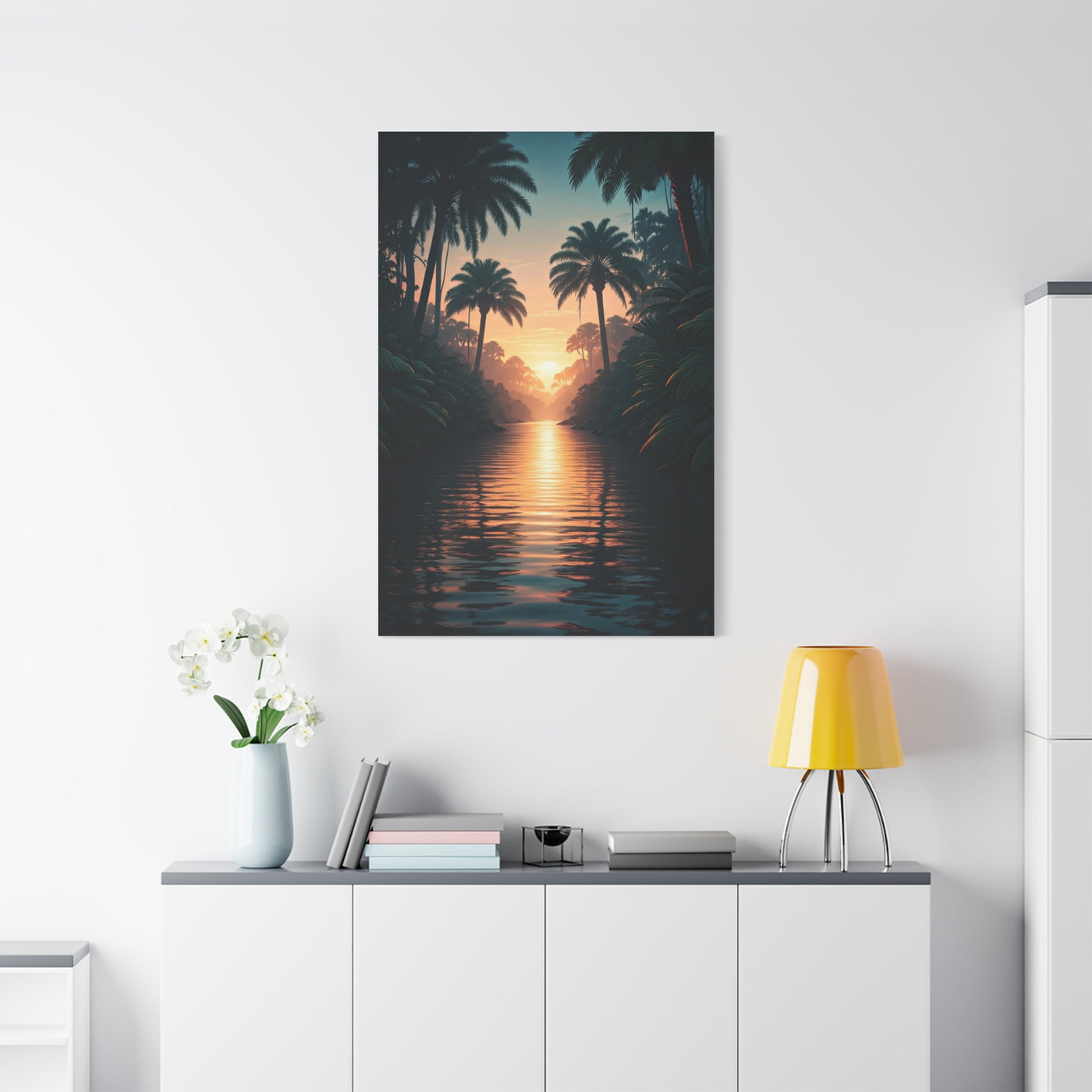 Tropical River Sunset Escape Wall Art & Canvas Prints