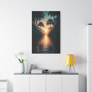 Tropical River Sunset Escape Wall Art & Canvas Prints