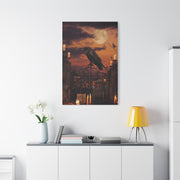 Raven on Moonlit Cemetery Gate Wall Art & Canvas Print
