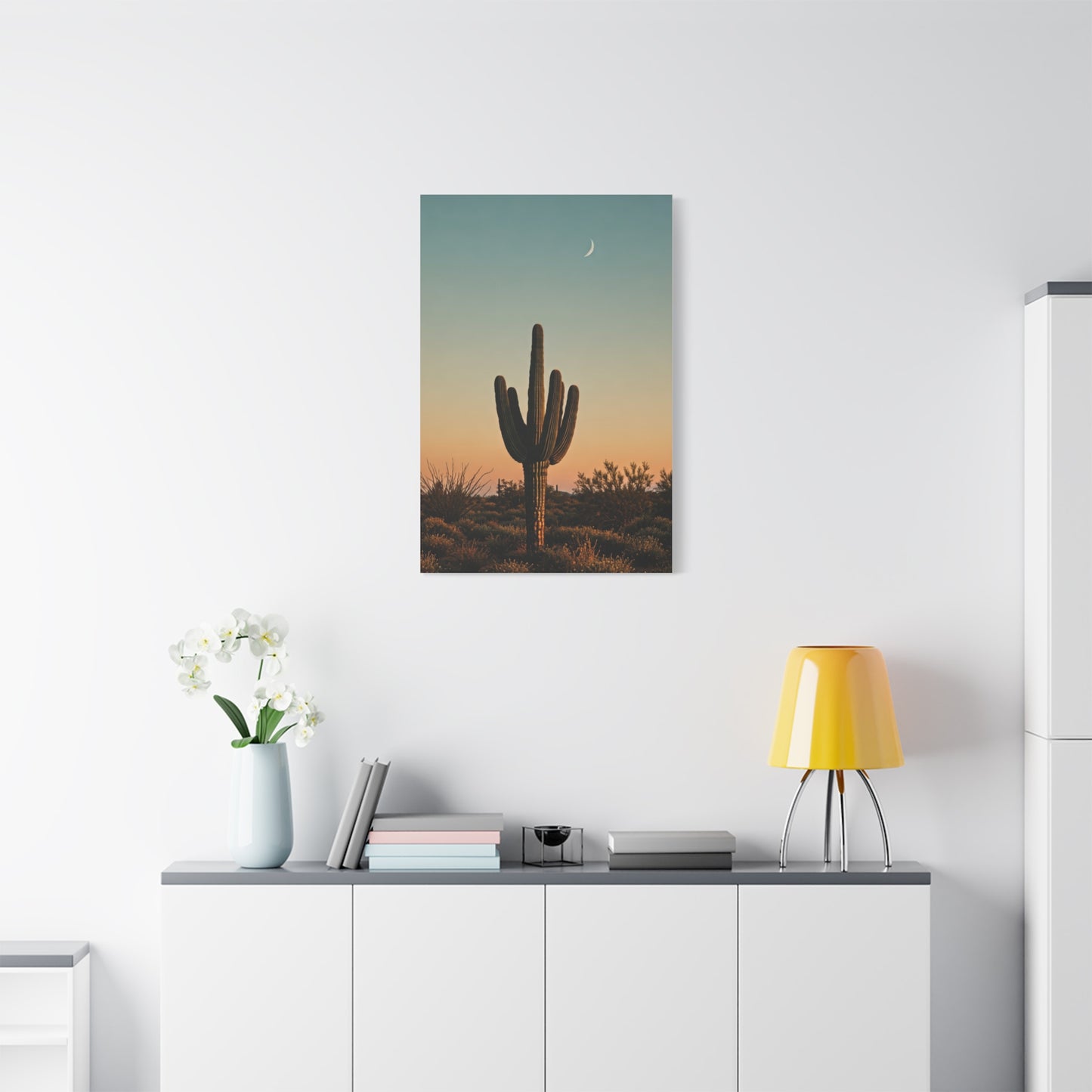 Solitary Saguaro Under Open Desert Sky Wall Art & Canvas Prints