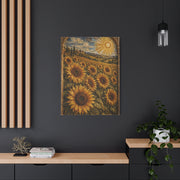 Architectural Mosaic Sunflower Field Wall Art & Canvas Print
