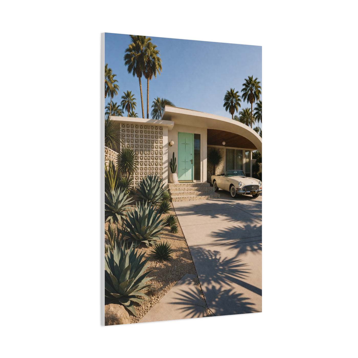 Palm Springs Modern Villa Exterior Wall Art & Canvas Print