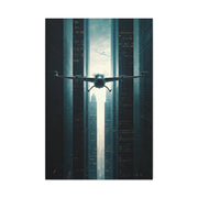 Electric Aircraft Between Skyscrapers Wall Art & Canvas Prints