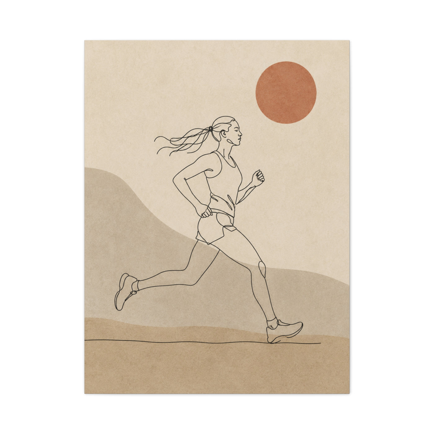 Scandinavian Runner Line Art Sports Wall Art & Canvas Print