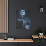 Full Moon Howling Wolf Ridge Scene Wall Art & Canvas Print