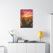 Golden Horizon Sunflower Field Wall Art & Canvas Print