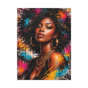 Afrocentric Graffiti-Style Portrait Wall Art & Canvas Print