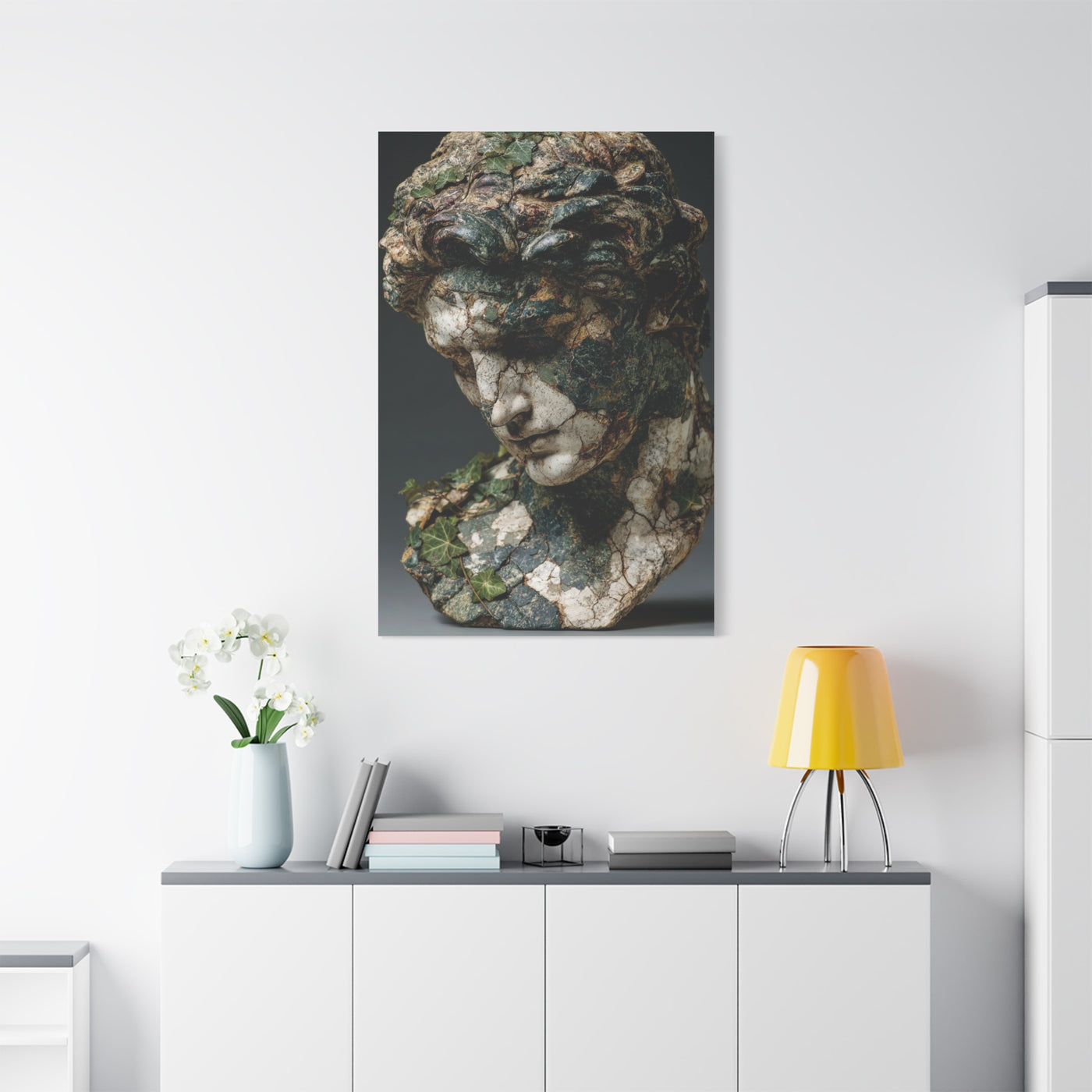 Verdigris Marble Bust Sculpture Wall Art & Canvas Print