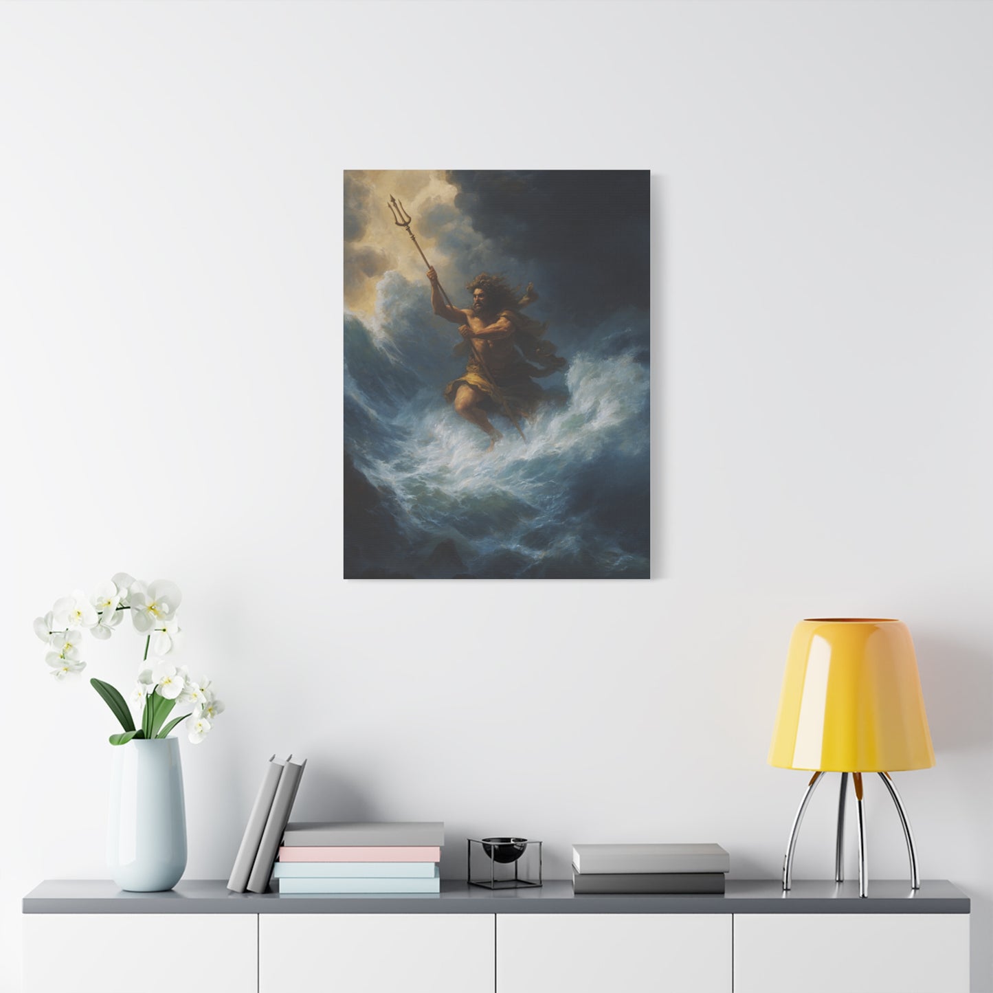 Poseidon God of the Sea Rising from the Storm Wall Art & Canvas Print