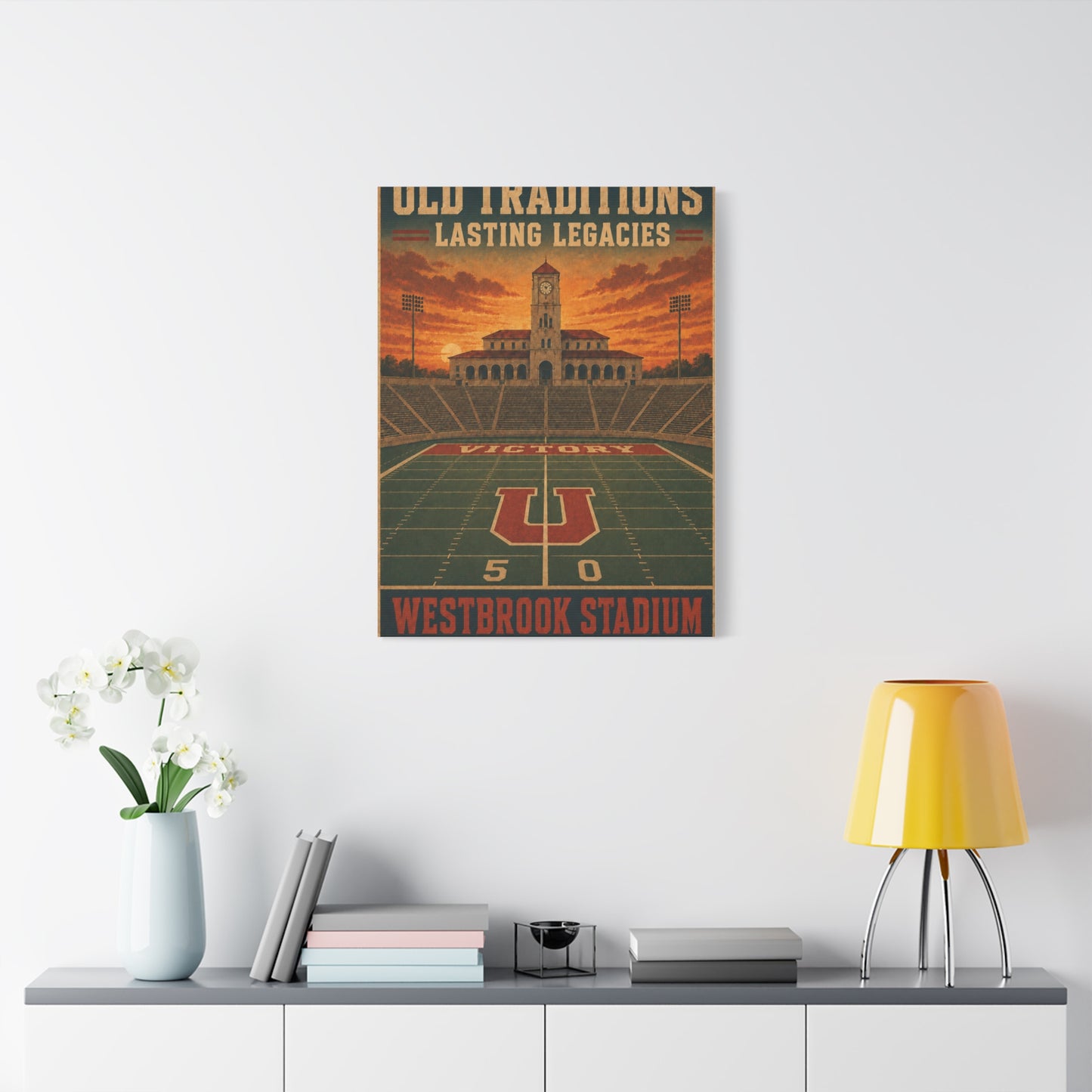 Vintage Stadium Legacy Football Sports Wall Art & Canvas Print