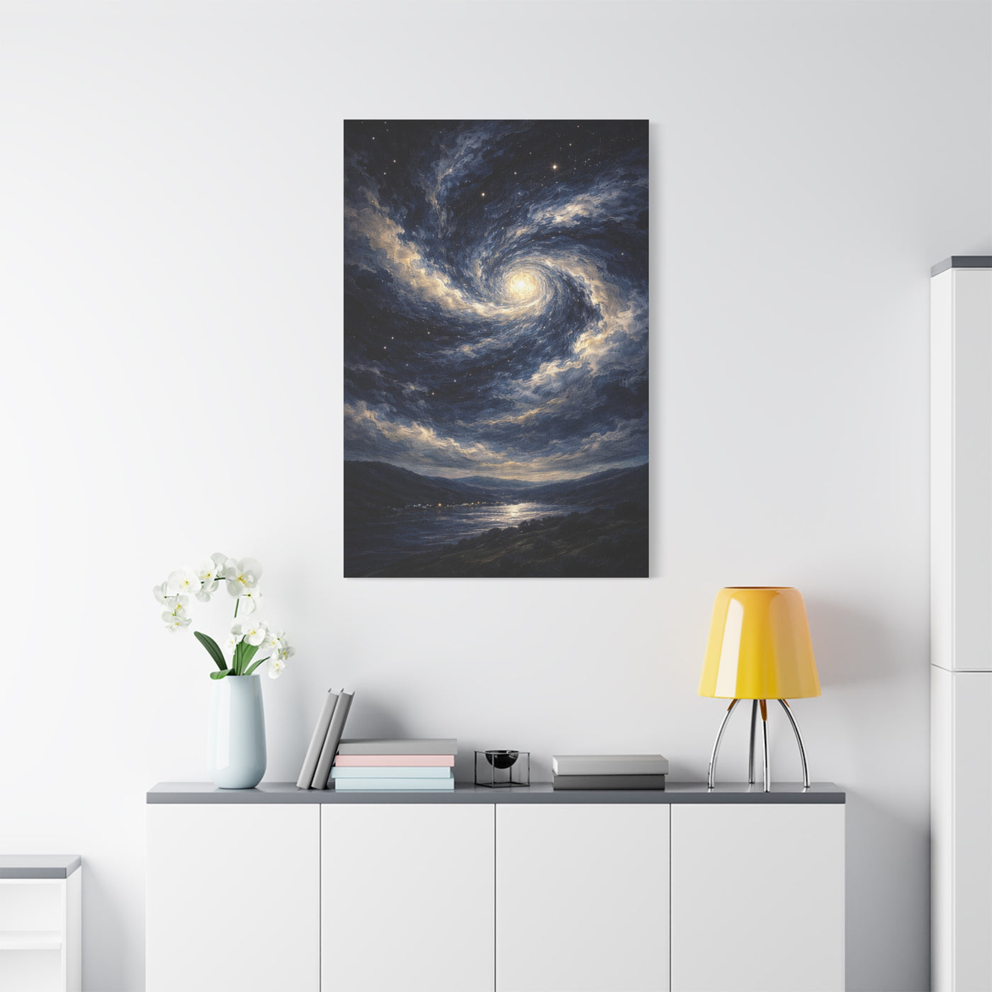 Cosmic Spiral Night Sky Wall Art & Canvas Print