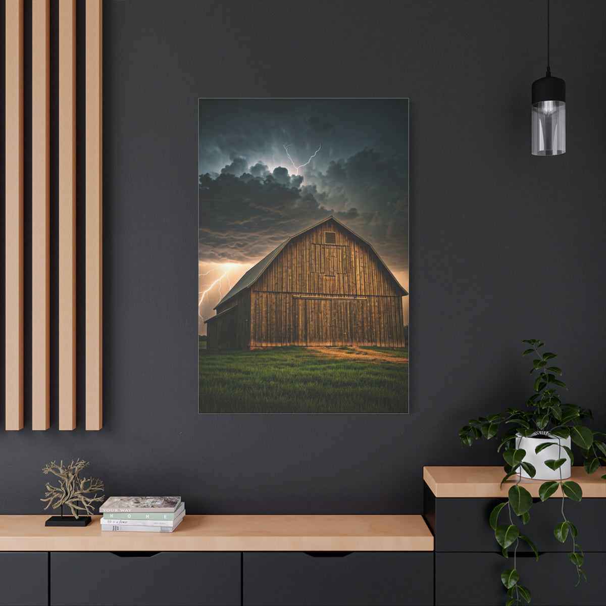 Stormlit Barn in the Open Fields Wall Art & Canvas Prints