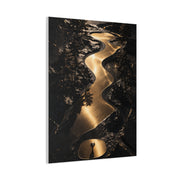 Sculptural Gold Golf Terrain Wall Art & Canvas Print