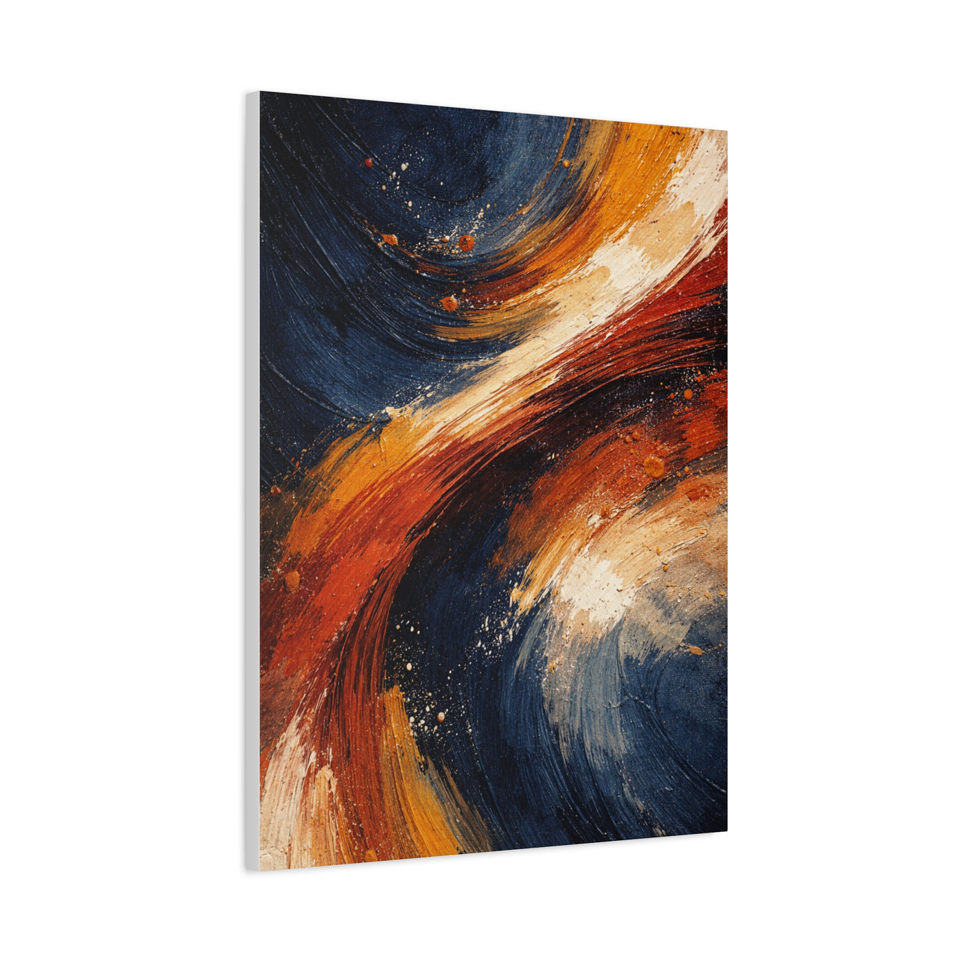 Navy and Terracotta Motion Abstract Wall Art & Canvas Print