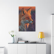 Lavender Field Fox Sunrise Wall Art & Canvas Print