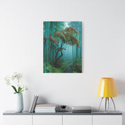 Green Bamboo Grove Mist Path Wall Art & Canvas Print
