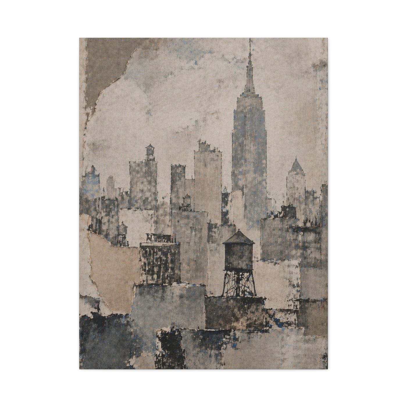 Vintage Empire State Skyline Study Wall Art & Canvas Print