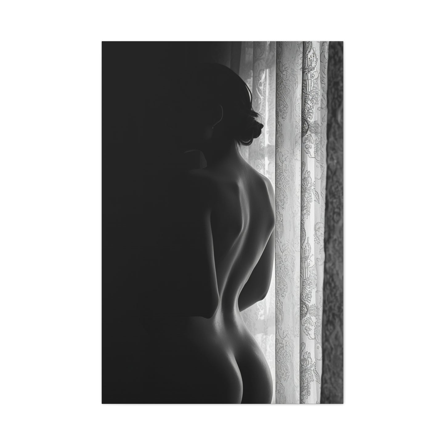 Noir Window Silhouette Figure Wall Art & Canvas Print