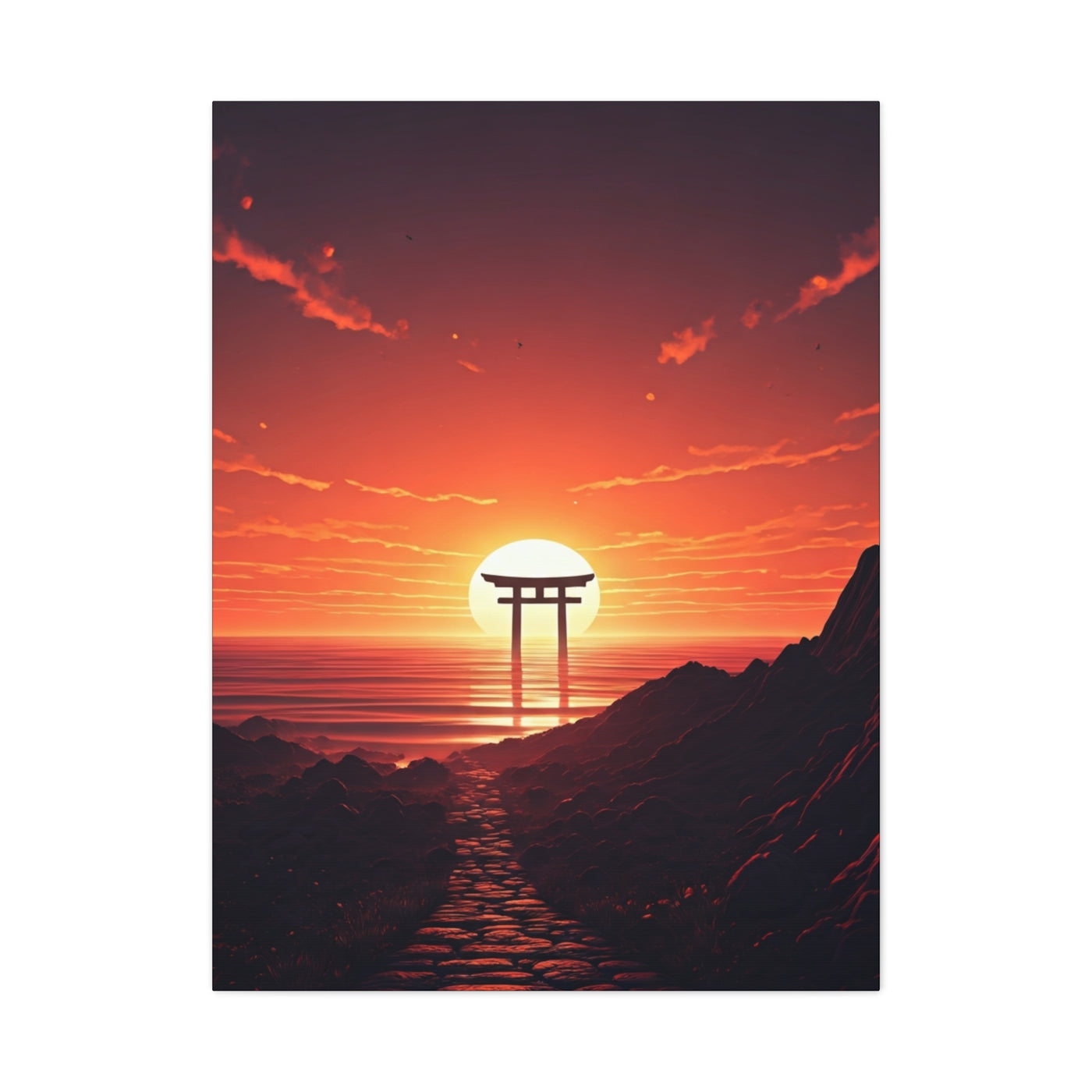 Sacred Horizon Torii Sunset Wall Art & Canvas Prints