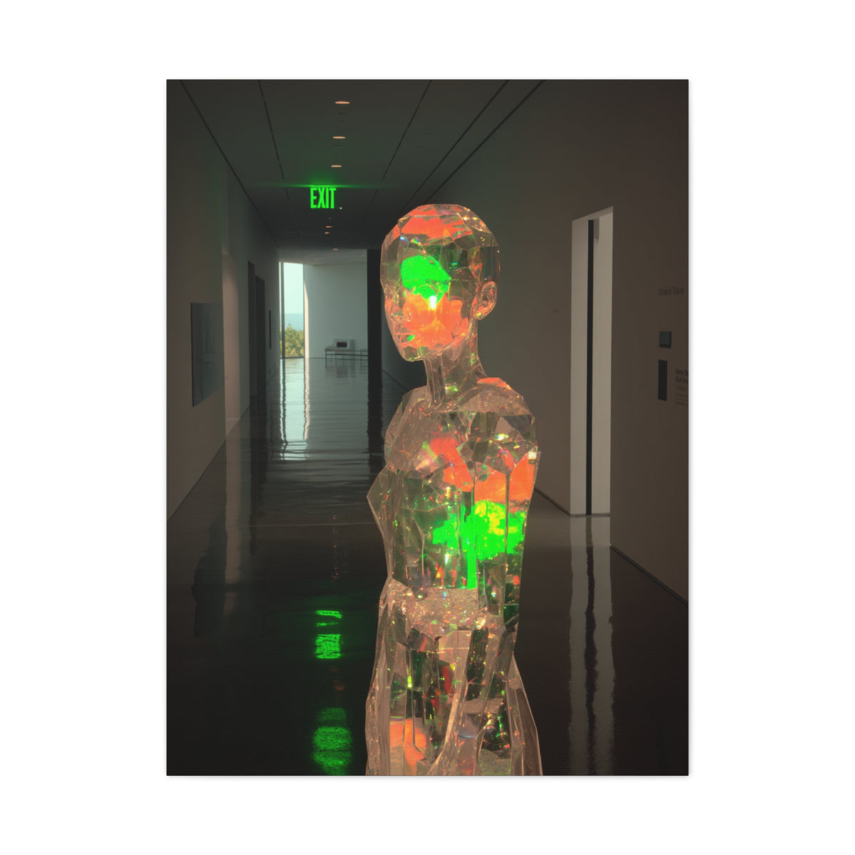 Luminous Crystal Figure Installation Wall Art & Canvas Print