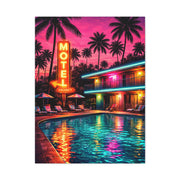 Surreal Pop-Art Motel Night Scene Wall Art & Canvas Print