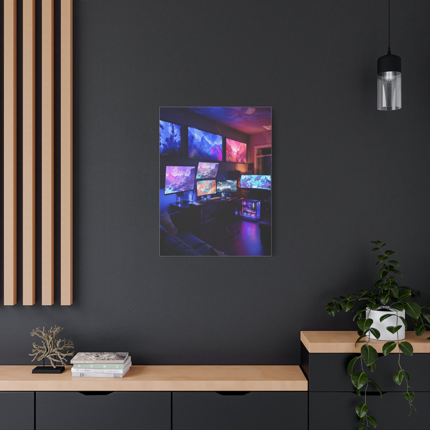 Neon Fantasy Gaming Room Wall Art & Canvas Print