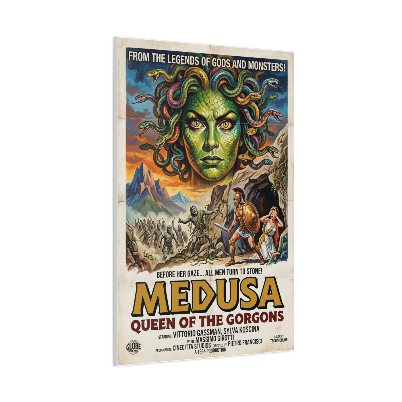 Greek Mythology Medusa Movie Poster Wall Art & Canvas Print