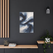 Expressive Navy Brush Flow Abstraction Wall Art & Canvas Print
