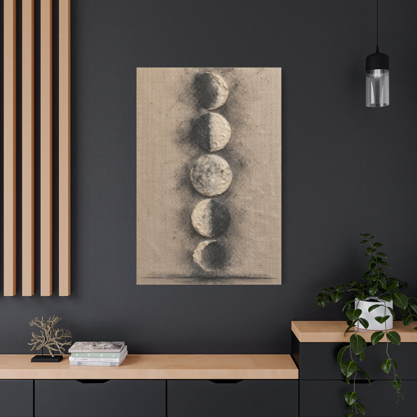 Lunar Phases Minimal Composition Wall Art & Canvas Print