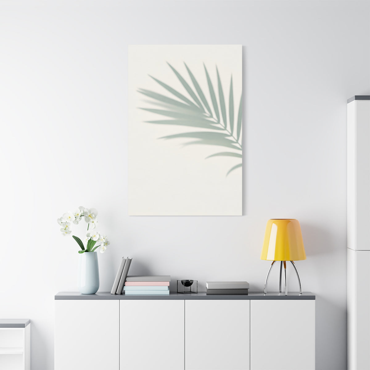 Soft Palm Frond Shadow Minimal Wall Art & Canvas Prints