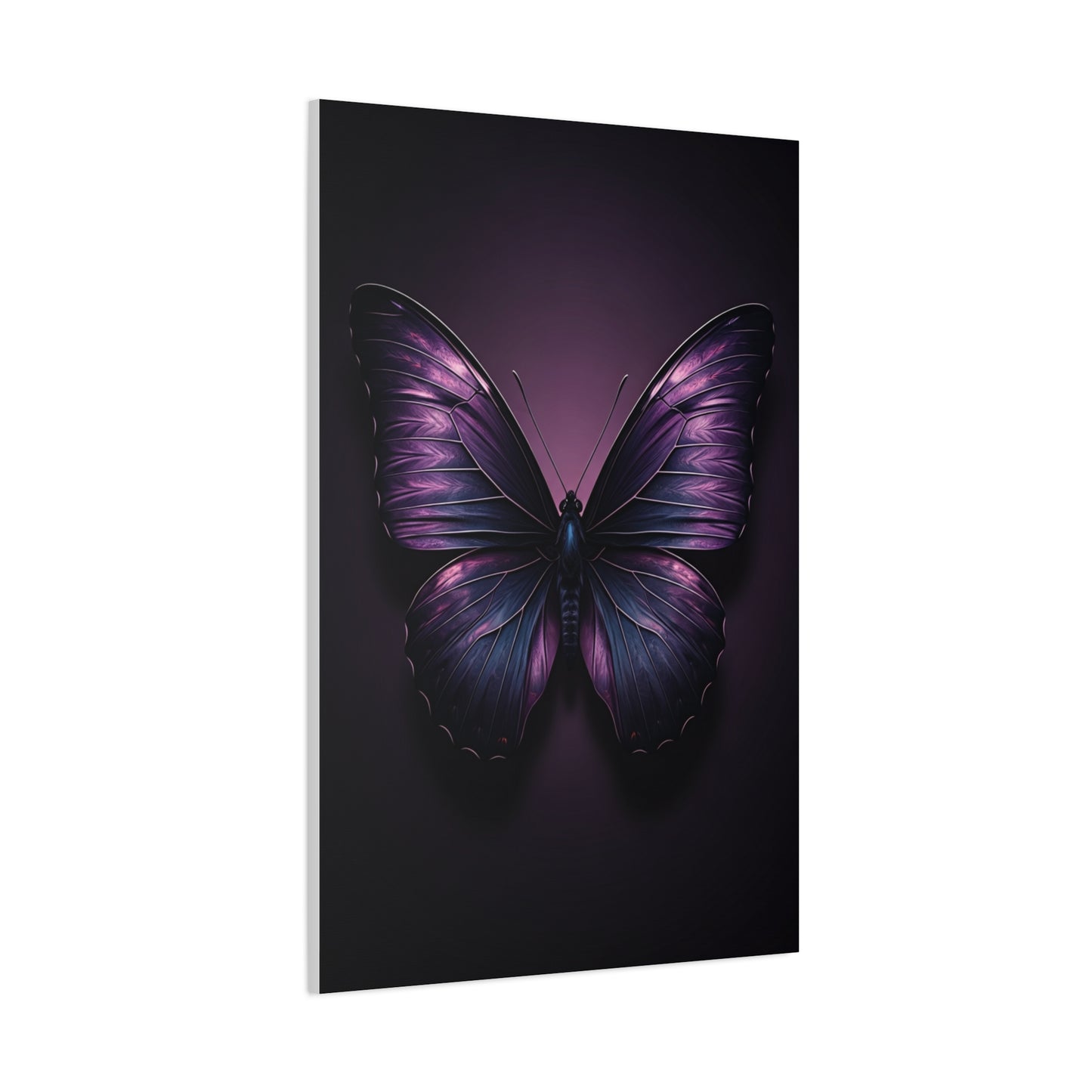 Royal Violet Butterfly Minimalist Portrait Wall Art & Canvas Prints