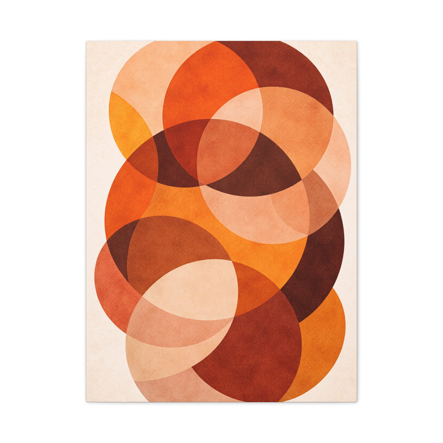 Overlapping Orange Circle Composition Wall Art & Canvas Print