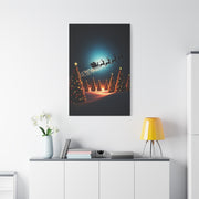 Santa Sleigh Midnight Flight Wall Art & Canvas Print