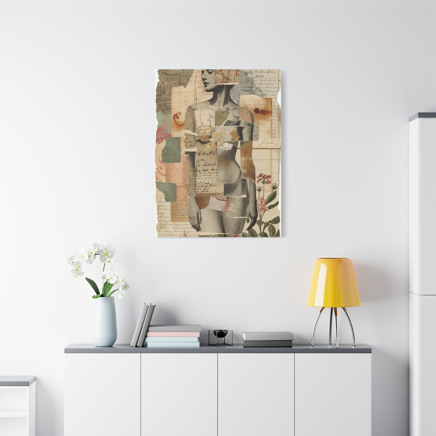 Mixed Media Nude Composition Wall Art & Canvas Print