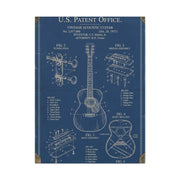 Vintage Acoustic Guitar Patent Blueprint Wall Art & Canvas Print
