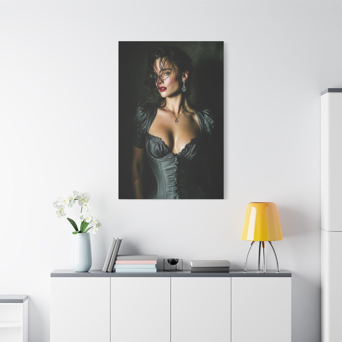High-Fashion Satin Portrait Wall Art & Canvas Print