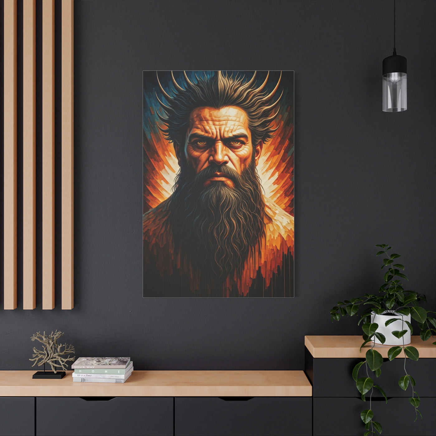 Ember Crown Warrior Portrait Wall Art & Canvas Print