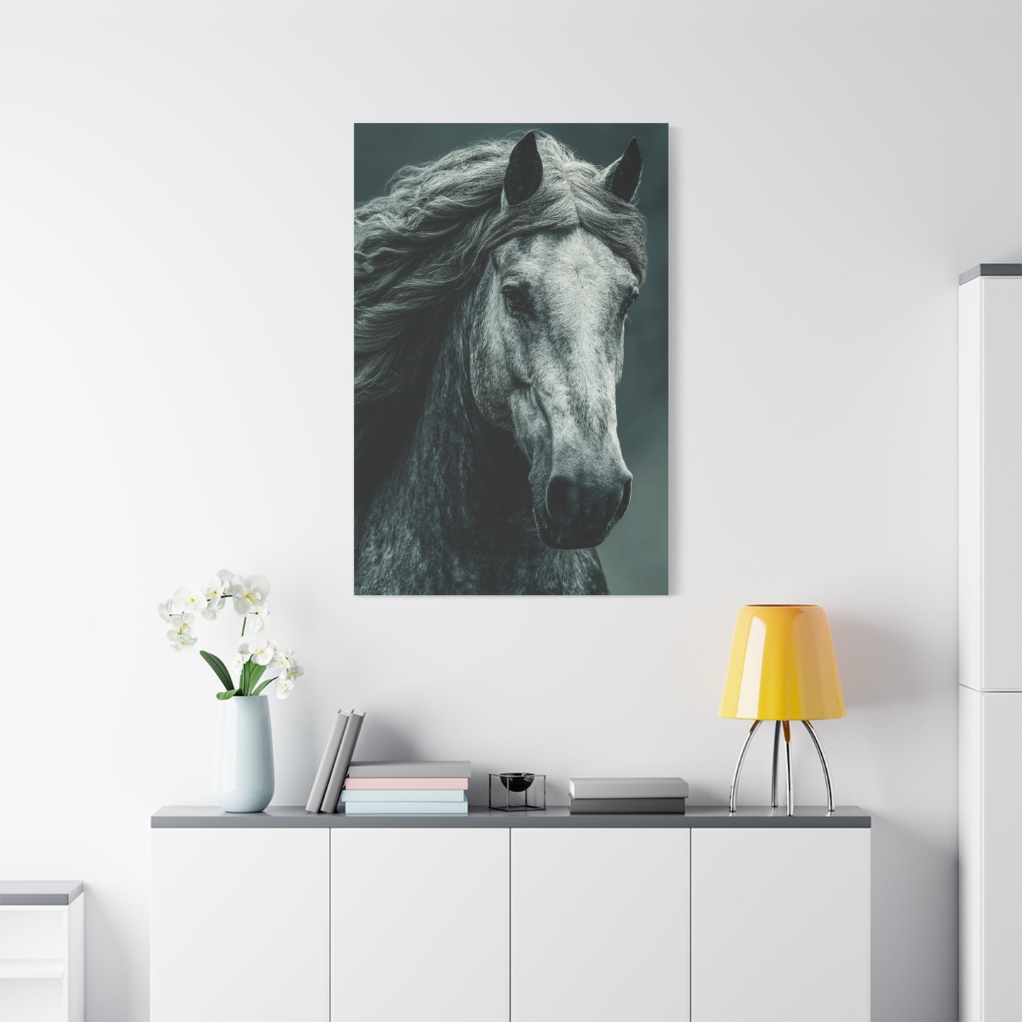 Silver Horse Portrait Wall Art & Canvas Print