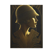 Golden Deco Profile Woman Wall Art & Canvas Prints