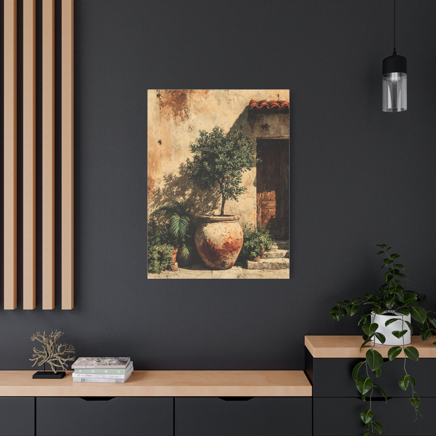 Mediterranean Olive Tree Entrance Wall Art & Canvas Print