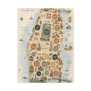 Manhattan Illustrated Map Composition Wall Art & Canvas Print